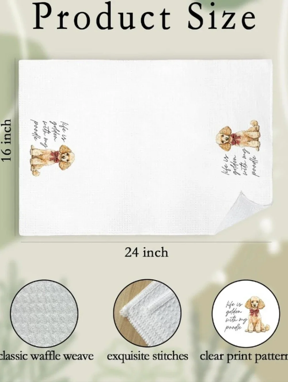 White 🐩 Poodle Dog Pet Towel, kitchen, Bathroom Hand Towel Decor.